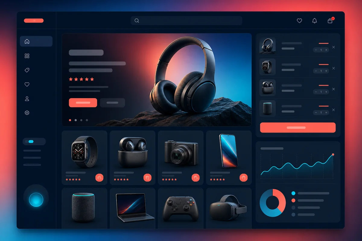 Interface conceitual do projeto E-commerce Premium